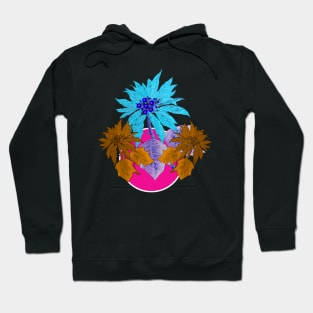 brown and blue flowers Hoodie